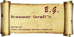 Braunauer Germán névjegykártya